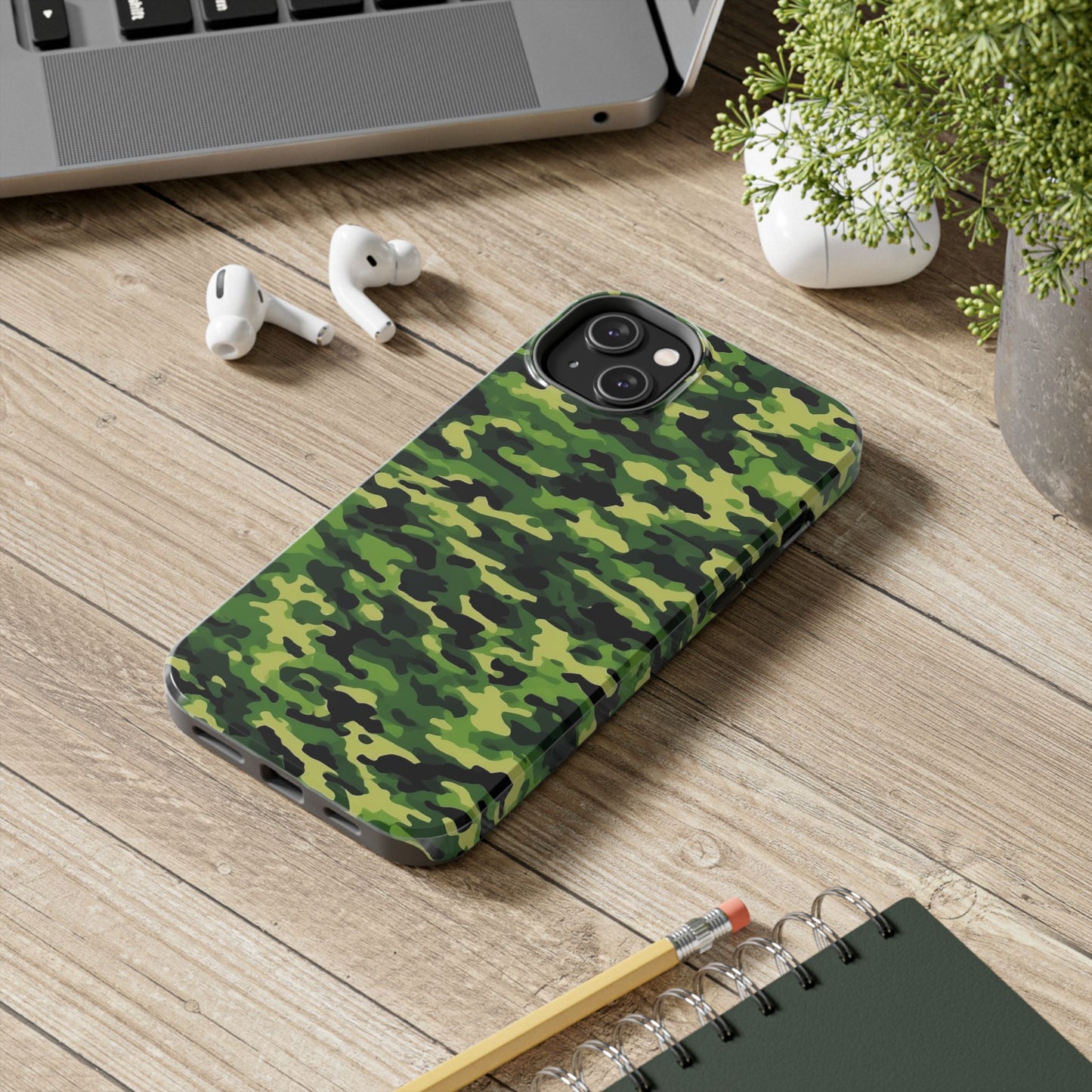 Green Woodland Camouflage – iPhone Case, Sleek and Durable Design