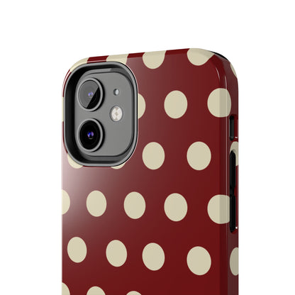 Classic Red & Cream Polka Dots - iPhone Case