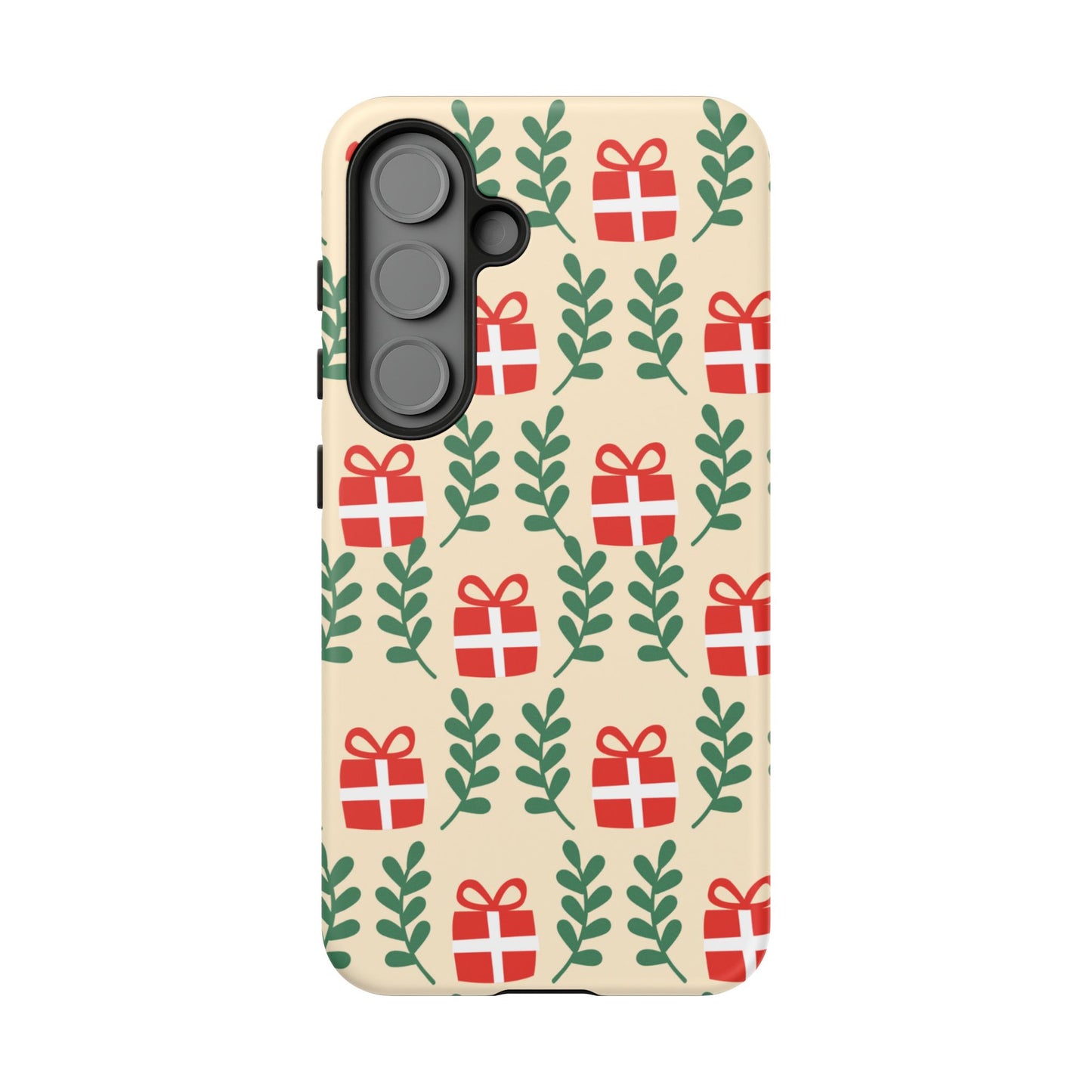 Samsung Galaxy Case: Holiday Cheer – Red Gifts & Green Leaves