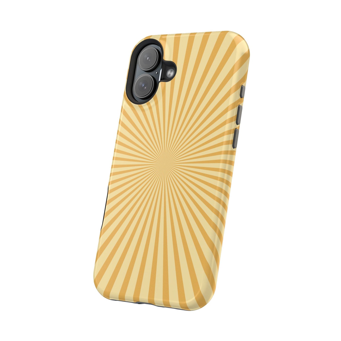 Golden Sunburst MagSafe  iPhone Case – Retro Radiant Design with Dual-Layer Protection