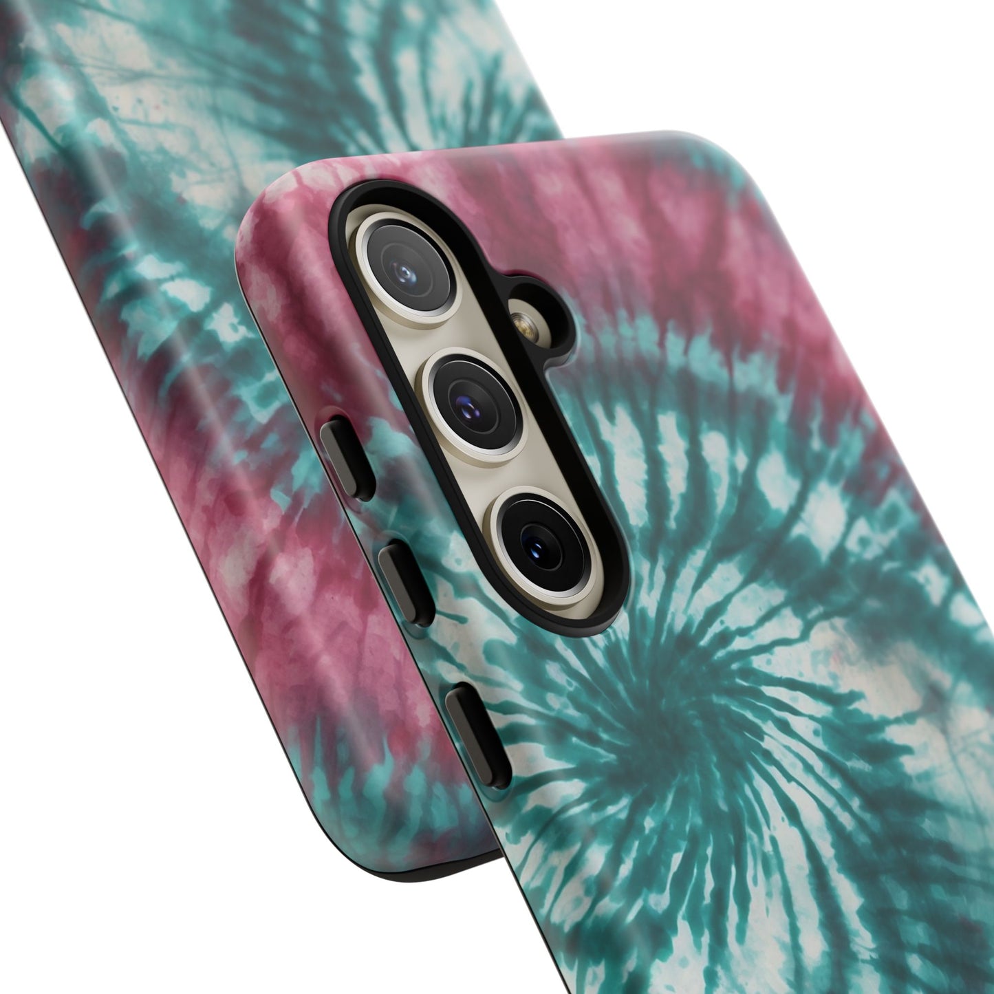 Teal and Pink Spiral Tie-Dye Samsung Galaxy Case – Boho Chic Design