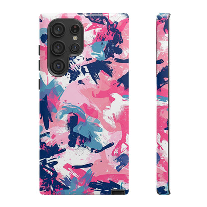 Vibrant Pink & Navy Abstract Splash – Samsung Galaxy Case