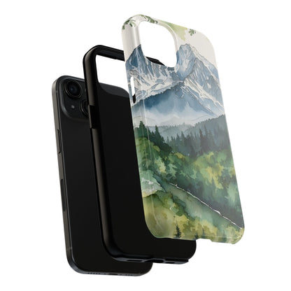 Watercolor Alpine Mountainscape - iPhone Case