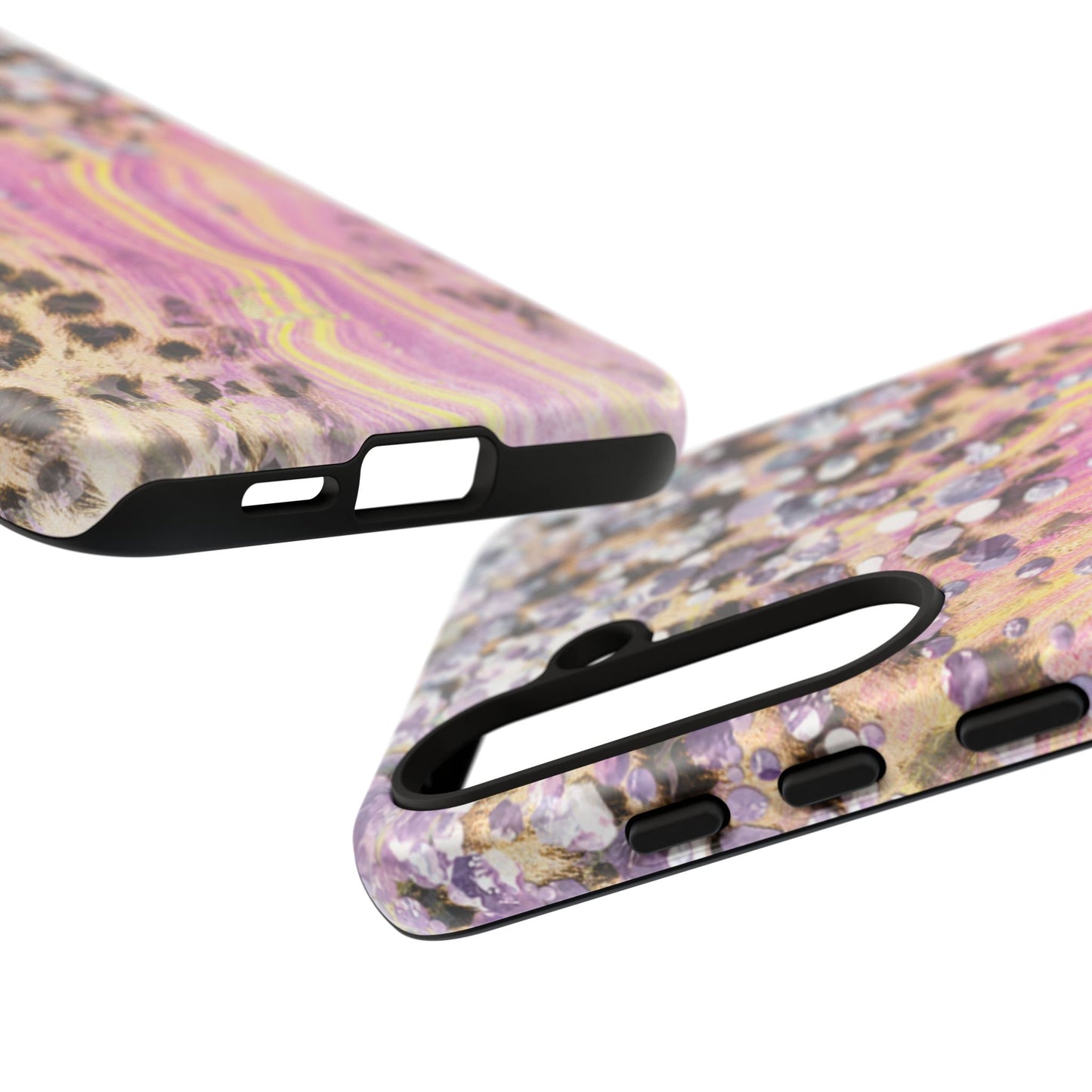 Crystal Glam Leopard - Samsung Galaxy Series Case with Glitter and Gem Accents