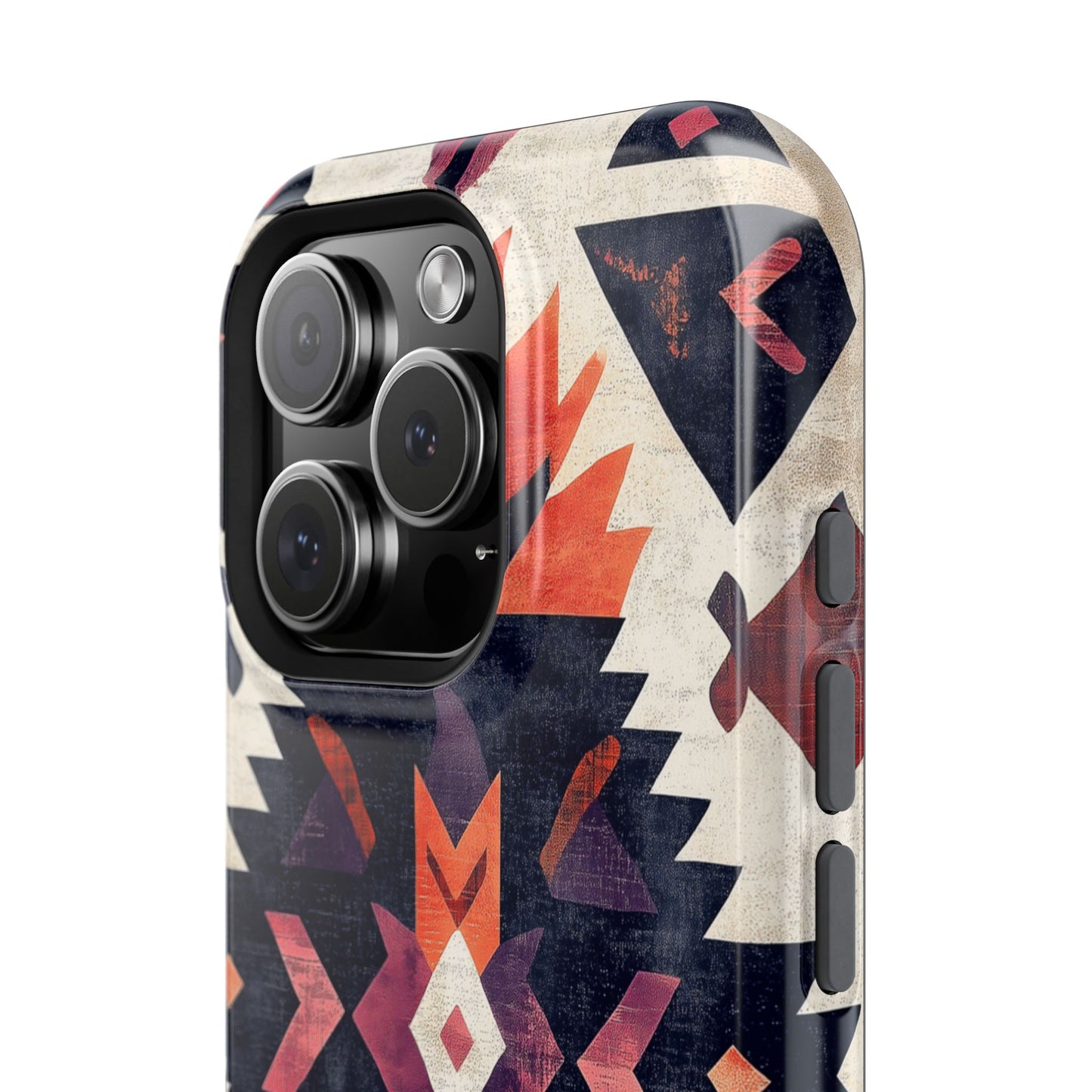 Boho Tribal Starburst Tough MagSafe iPhone Case – Vibrant Geometric Design, Dual-Layer Protection