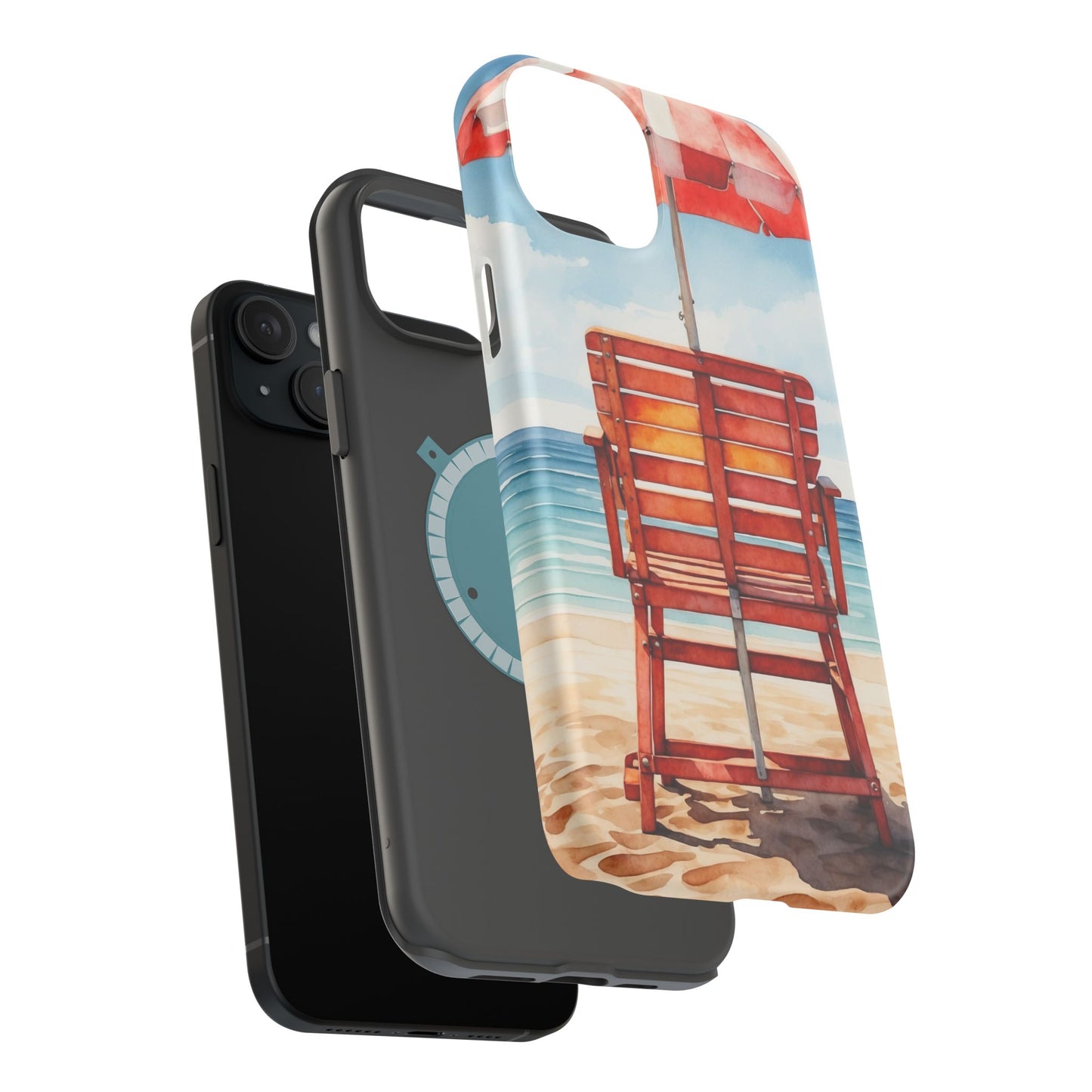 Beachfront Sunset Lounge MagSafe iPhone Case – Rearview Edition