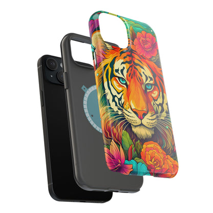 Fierce Rainbow Tiger Art - MagSafe iPhone Case