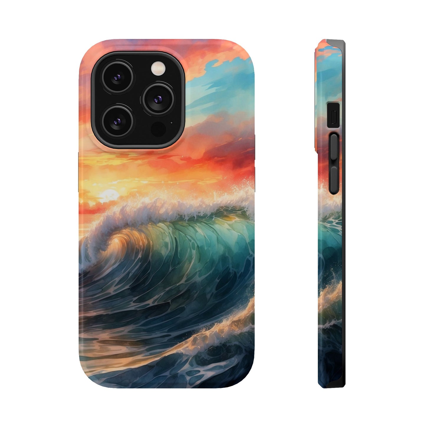 Ocean Wave Sunset MagSafe iPhone Case – Coastal Vibes Design