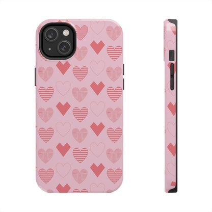 Striped Hearts iPhone Case