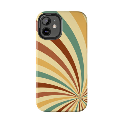 Earthy Retro Swirl iPhone Case – Dual-Layer Protection with 70s-Inspired Earth Tones