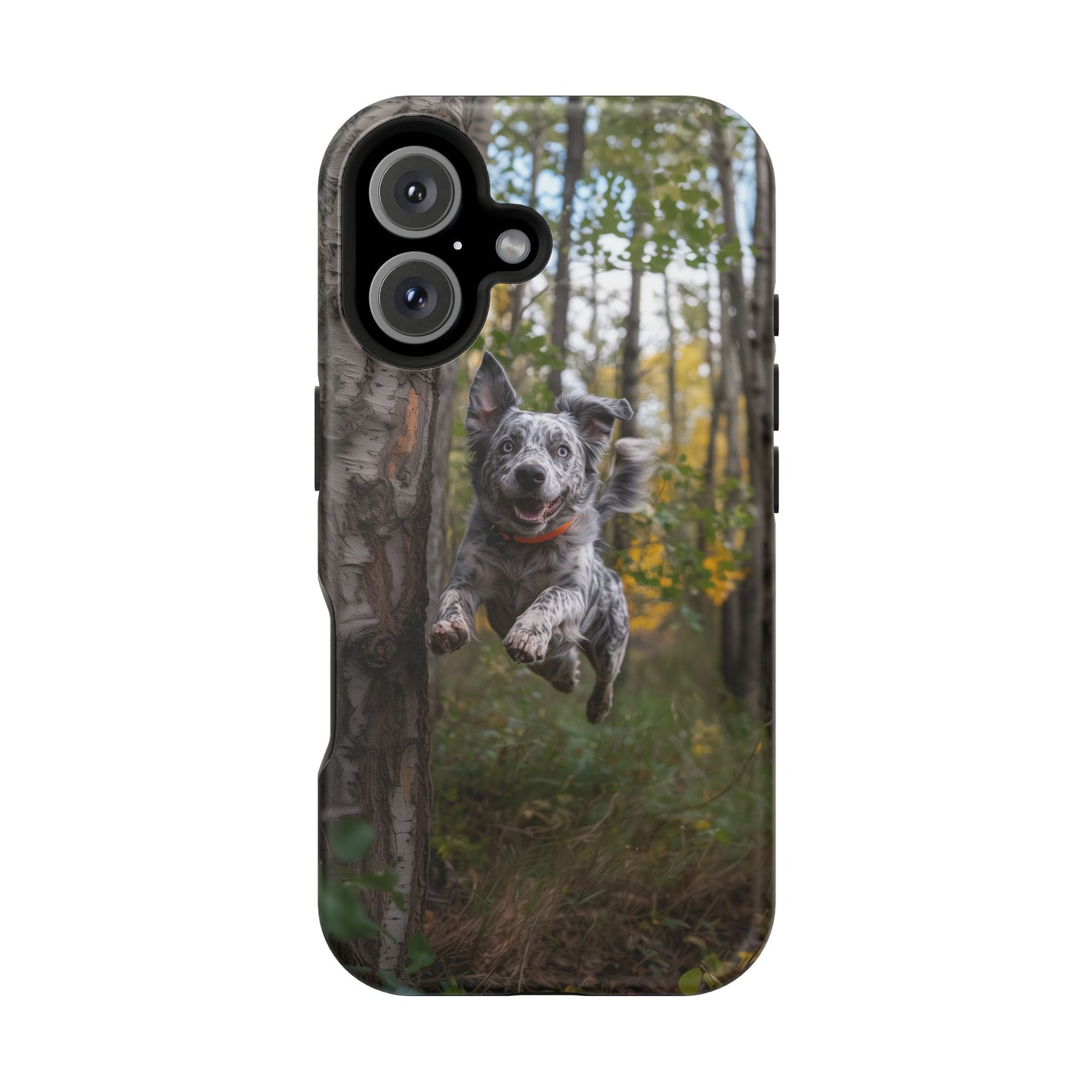 Happy Forest Dog MagSafe iPhone Case – Nature-Inspired Protective Cover