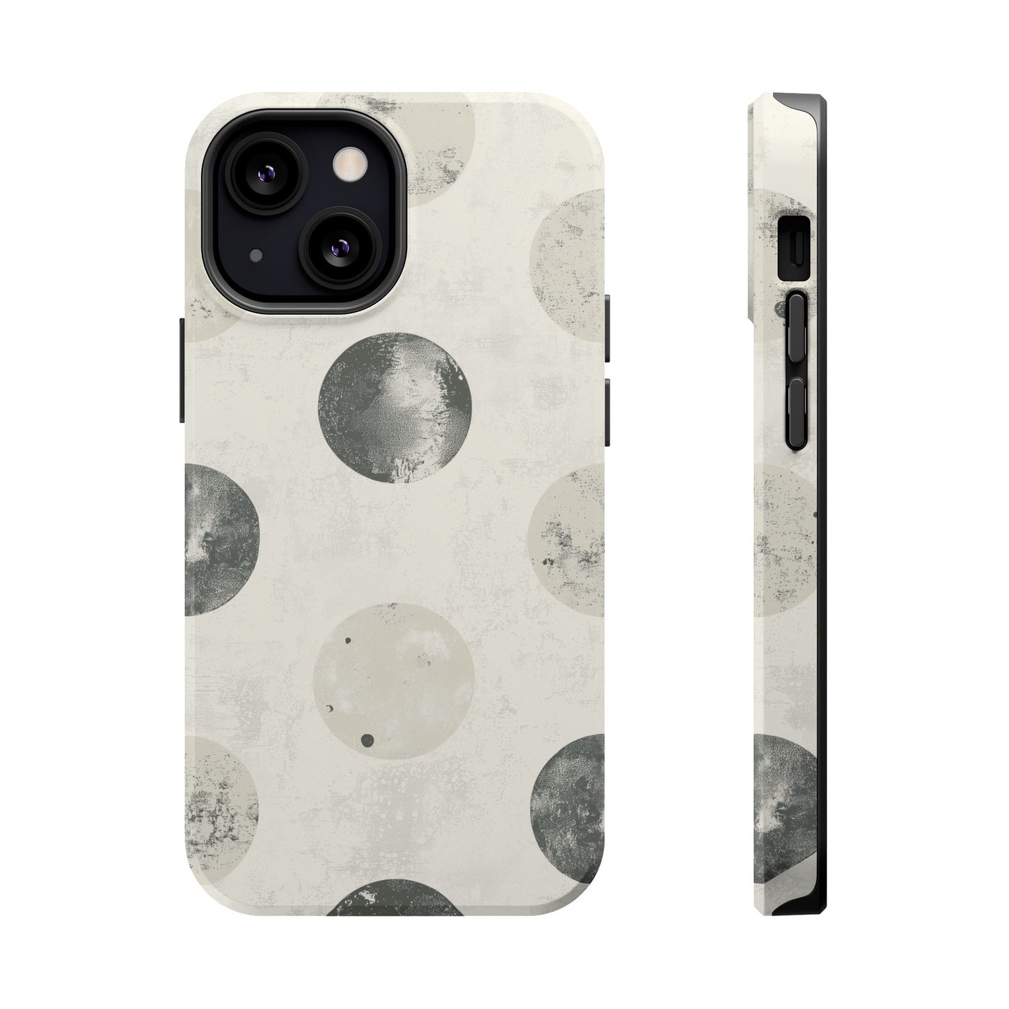 Vintage Polka Dot MagSafe iPhone Case - Neutral Retro Protective Cover