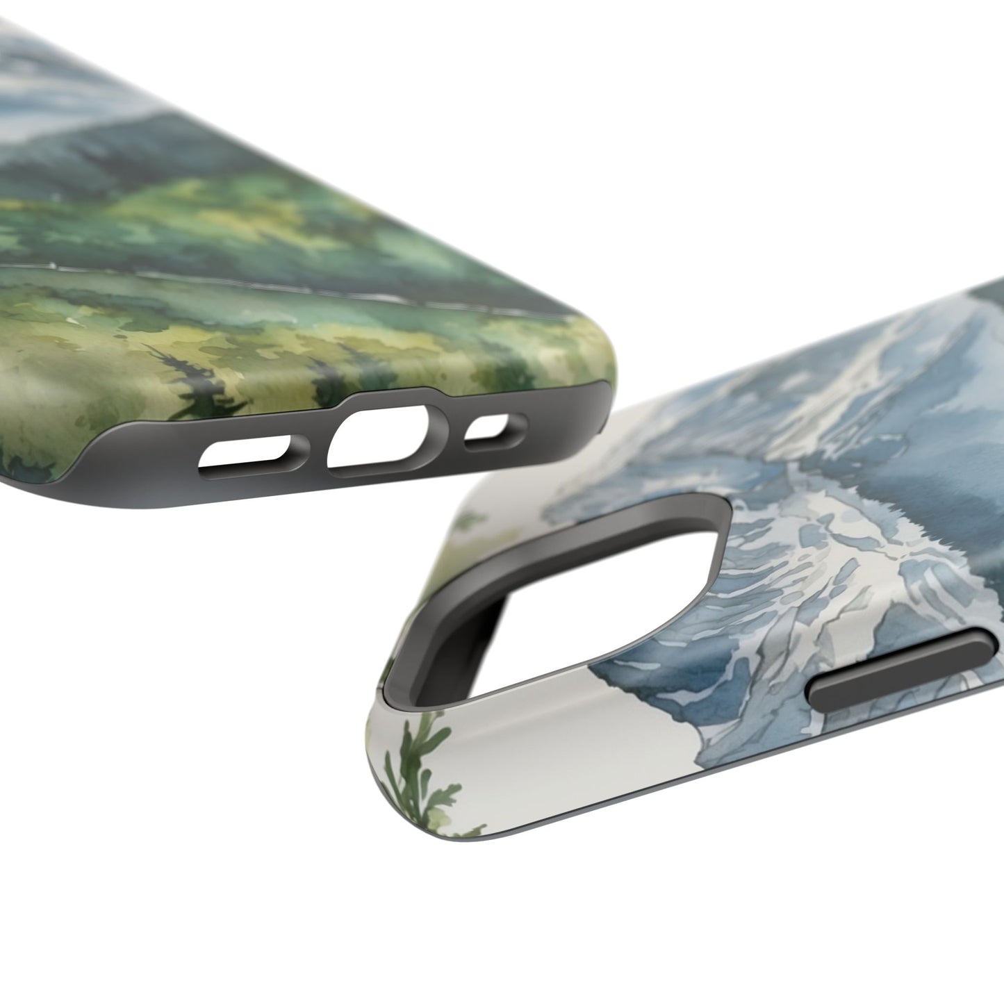 Watercolor Alpine Mountainscape - MagSafe iPhone Case