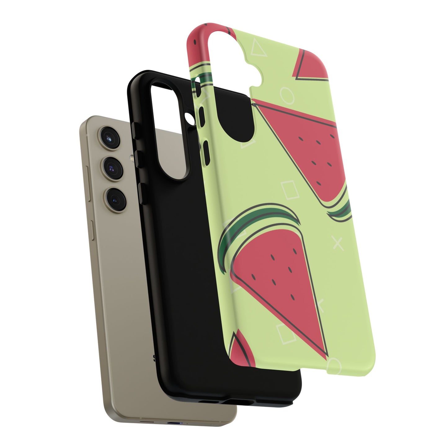 Watermelon Slice Samsung Galaxy Case – Fresh & Fun Design with Retro Geometric Pattern