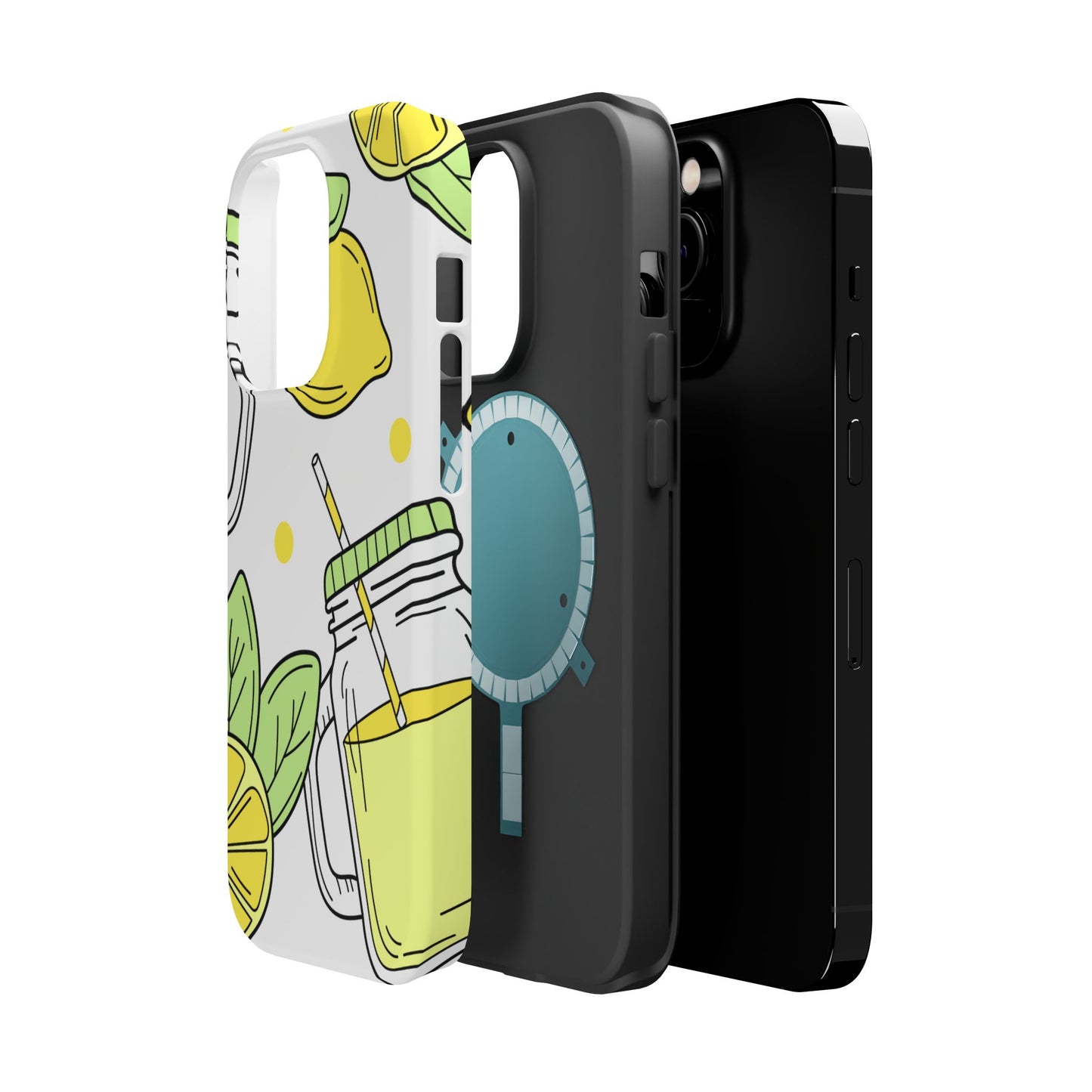 Lemonade Love Tough MagSafe iPhone Case – Fun Lemon Mason Jar Design, Dual-Layer Protection