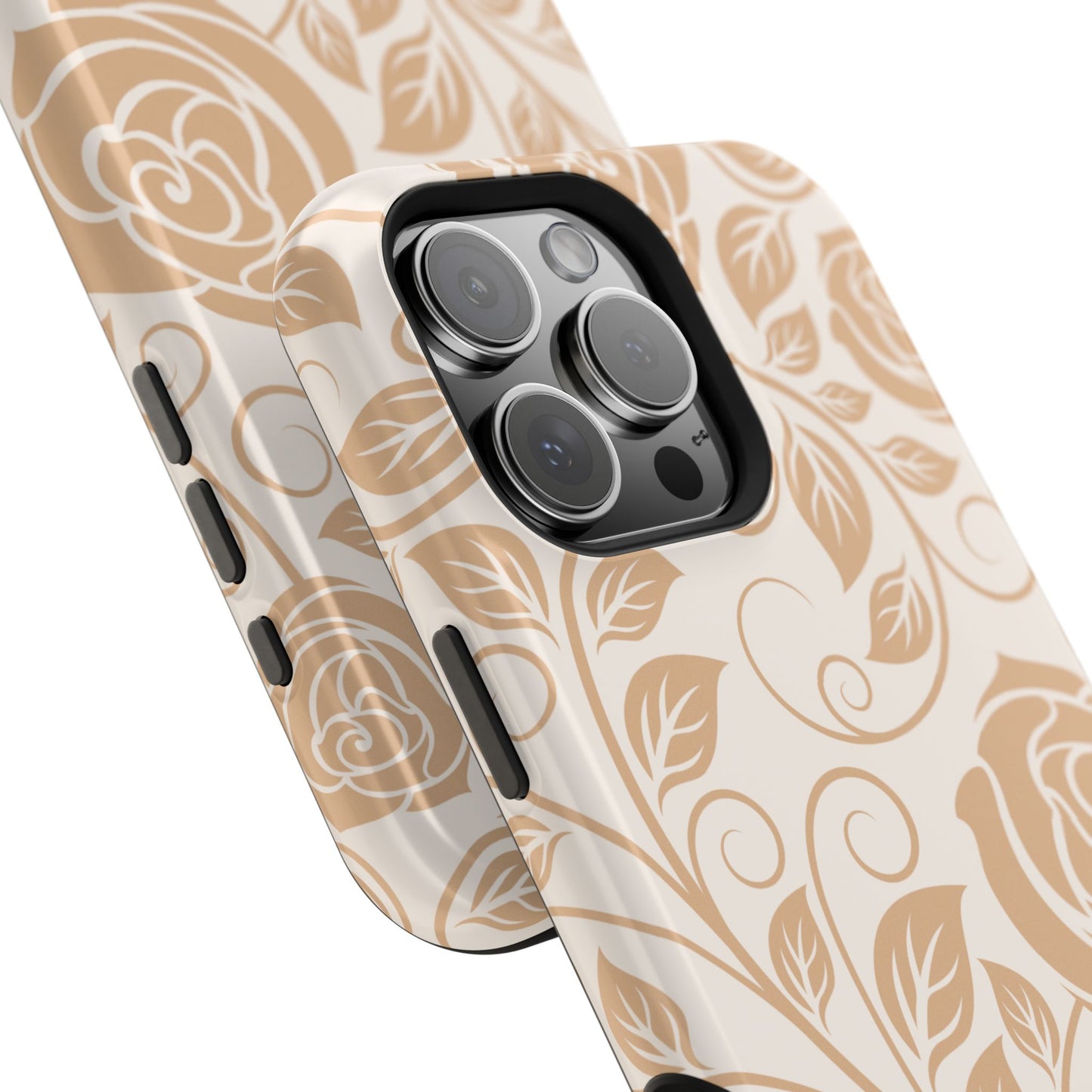 Vintage Rose Vine Tough MagSafe iPhone Case – Elegant Floral Pattern with Dual-Layer Protection