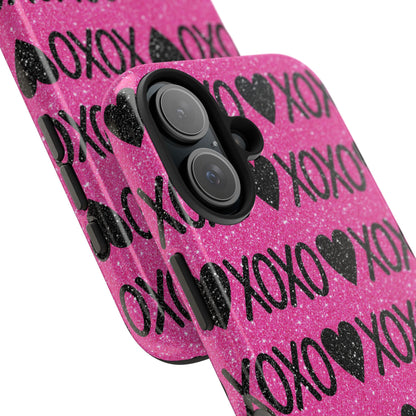 XOXO Glitter Hearts iPhone Case