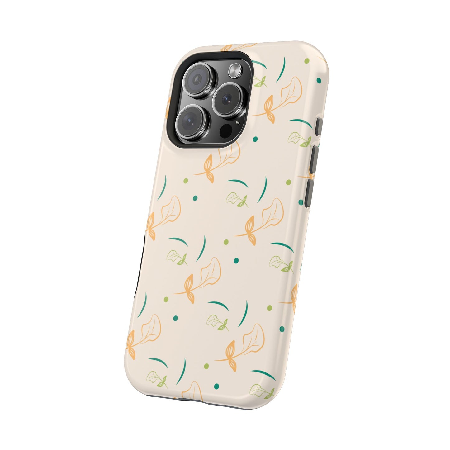 Soft Pastel Abstract Floral Tough MagSafe iPhone Case – Playful Minimalist Design with Dual-Layer Protection