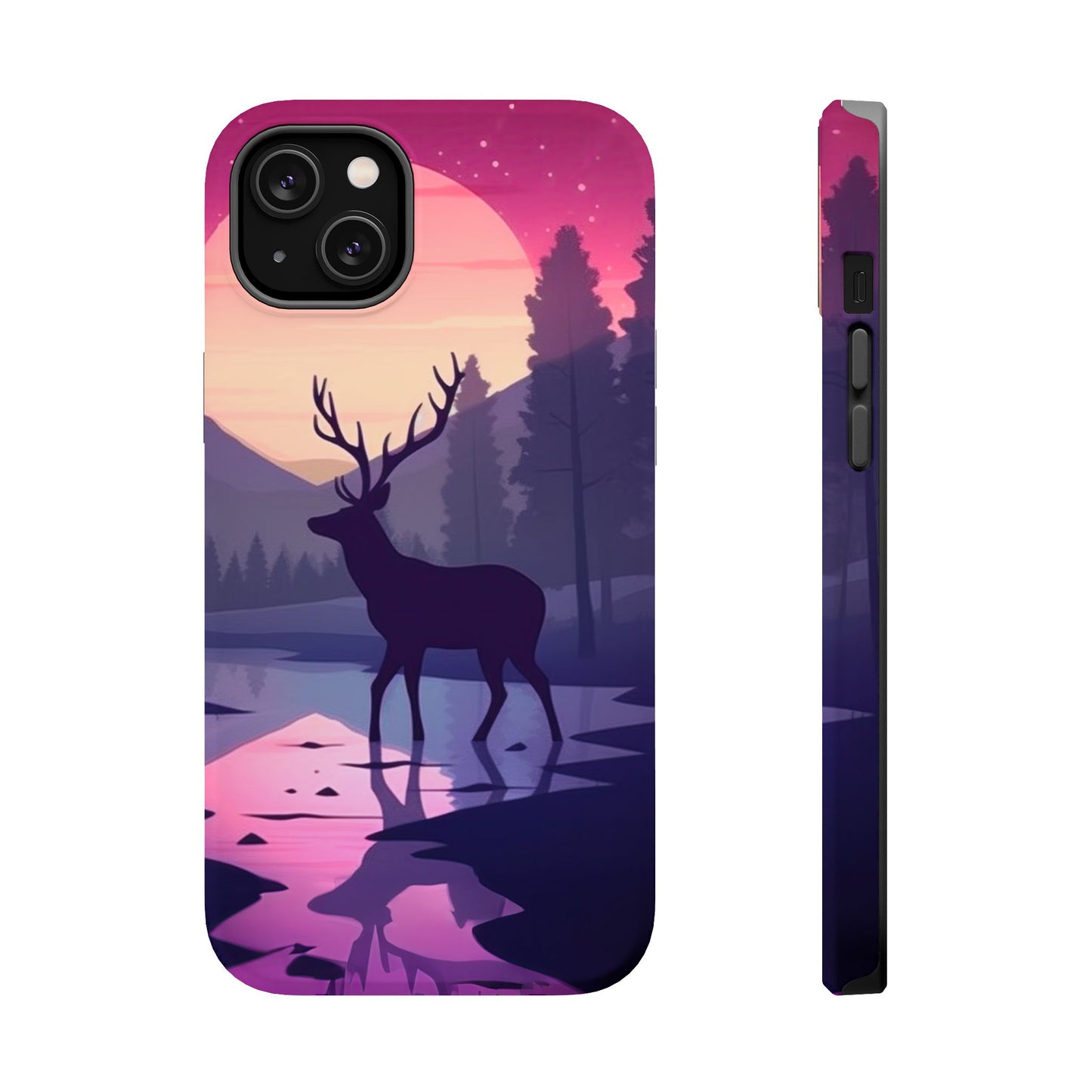 Twilight Elegance: Stag Reflection – MagSafe iPhone Case