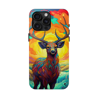 Vibrant Stag in Bloom – iPhone Case