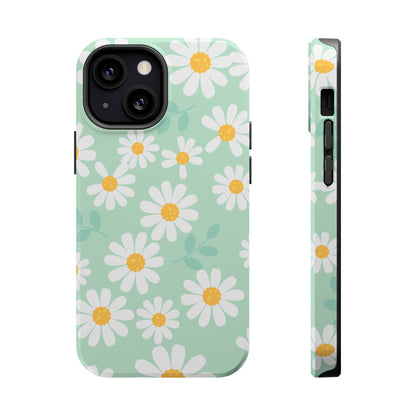 Charming Daisy Floral Tough MagSafe iPhone Case – Spring Pastel Design, Shockproof & Slim