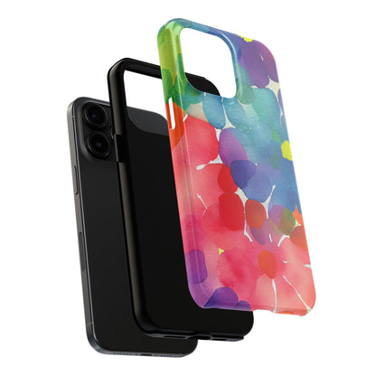 Rainbow Bloom Watercolor iPhone Case – Slim Design, Glossy Finish