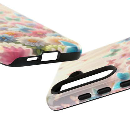 Butterfly Blossom Samsung Case - Pastel Floral Protective Cover