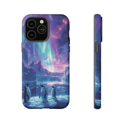 Penguin Parade Northern Lights iPhone Case