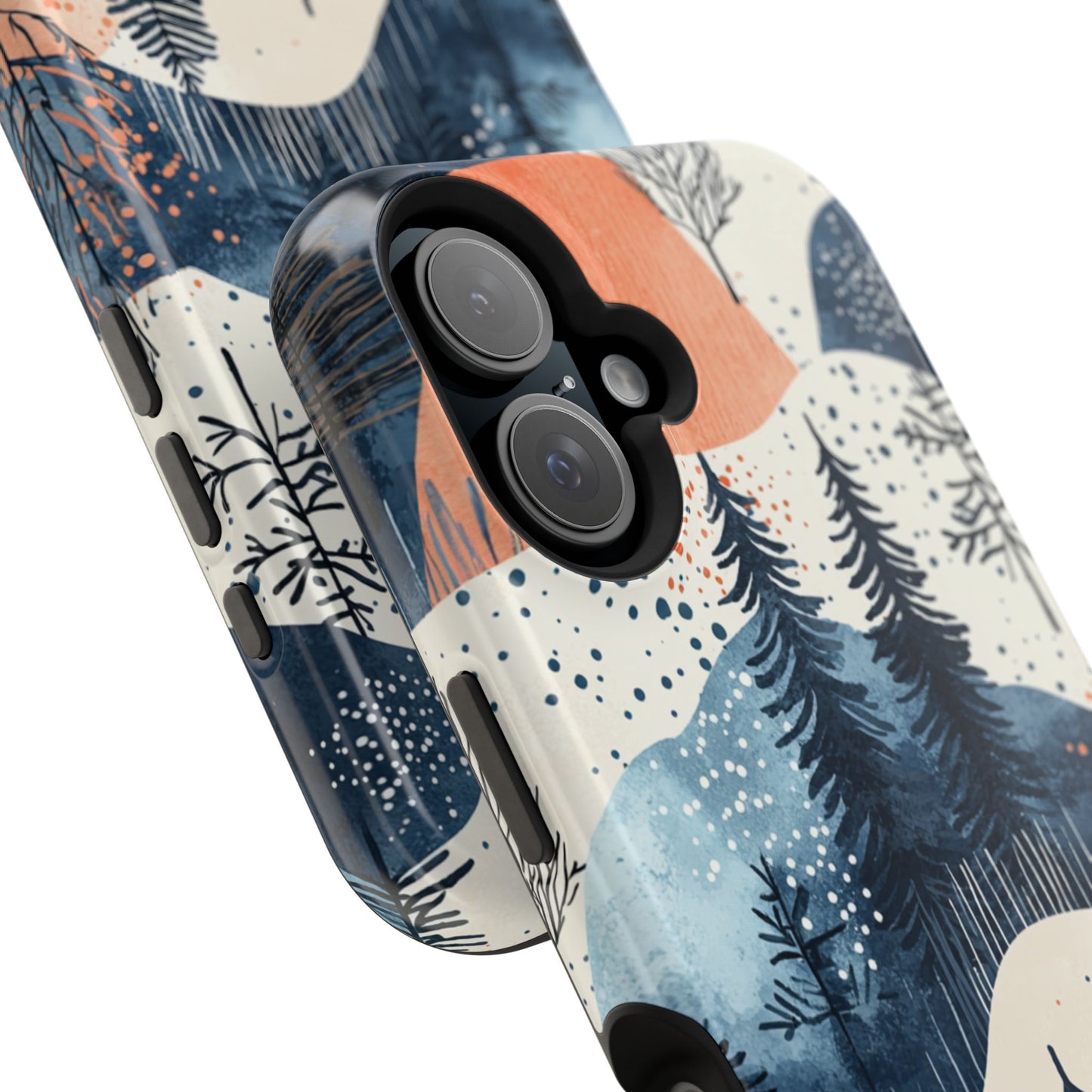 Winter Forest MagSafe iPhone Case | Watercolor Trees & Mountains