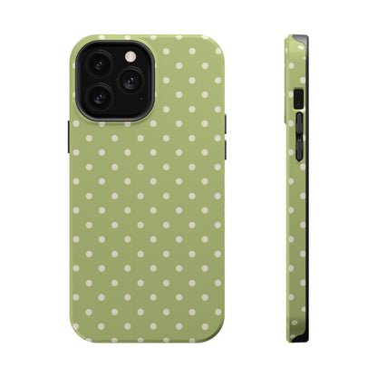 Sage Green Polka Dots – MagSafe iPhone Case