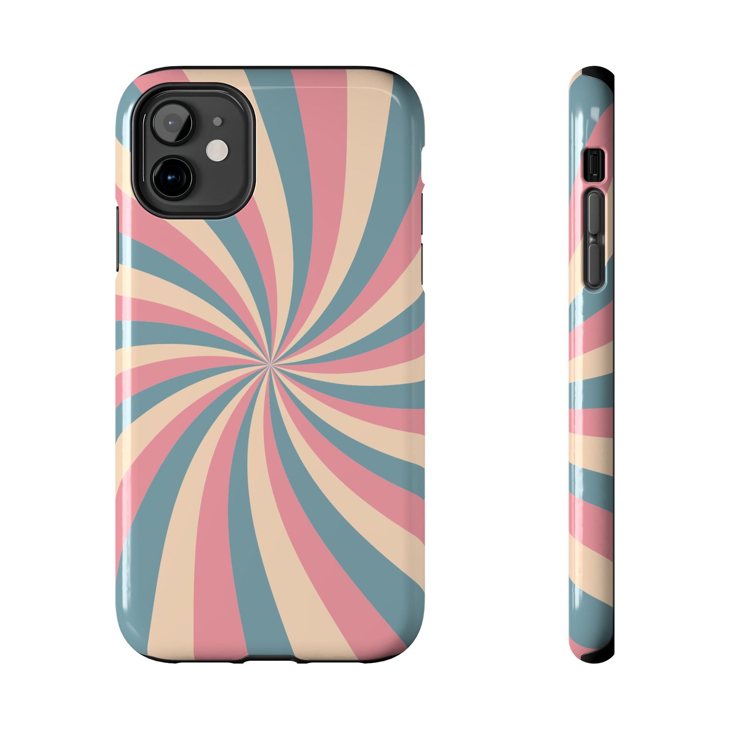 Vintage Pastel Swirl iPhone Case – Dual-Layer Protection with 70s-Inspired Design