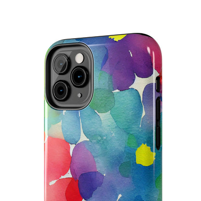 Rainbow Bloom Watercolor iPhone Case – Slim Design, Glossy Finish