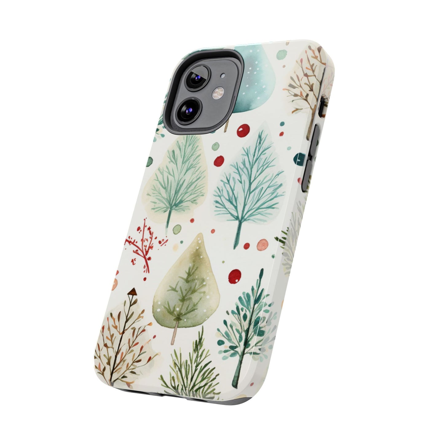 Watercolor Winter Trees iPhone Case – Nature-Inspired, Holiday Theme Protective Cover