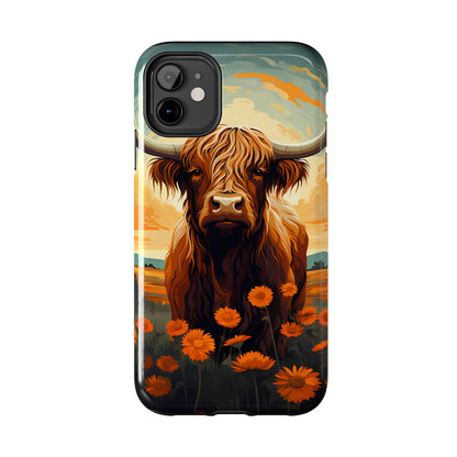 Highland Cow Case | Rustic Farmhouse Floral Design