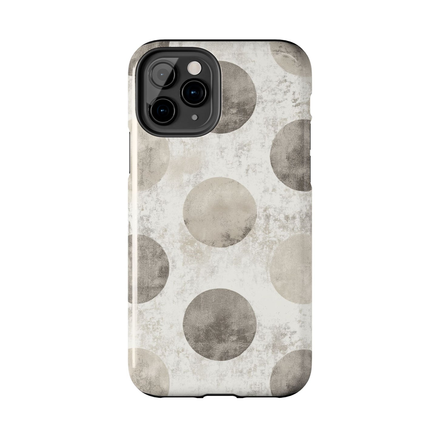 Vintage Polka Dot iPhone Case - Minimalist Neutral Protective Cover