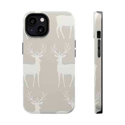 Elegant White Reindeer Pattern – MagSafe iPhone Series Case