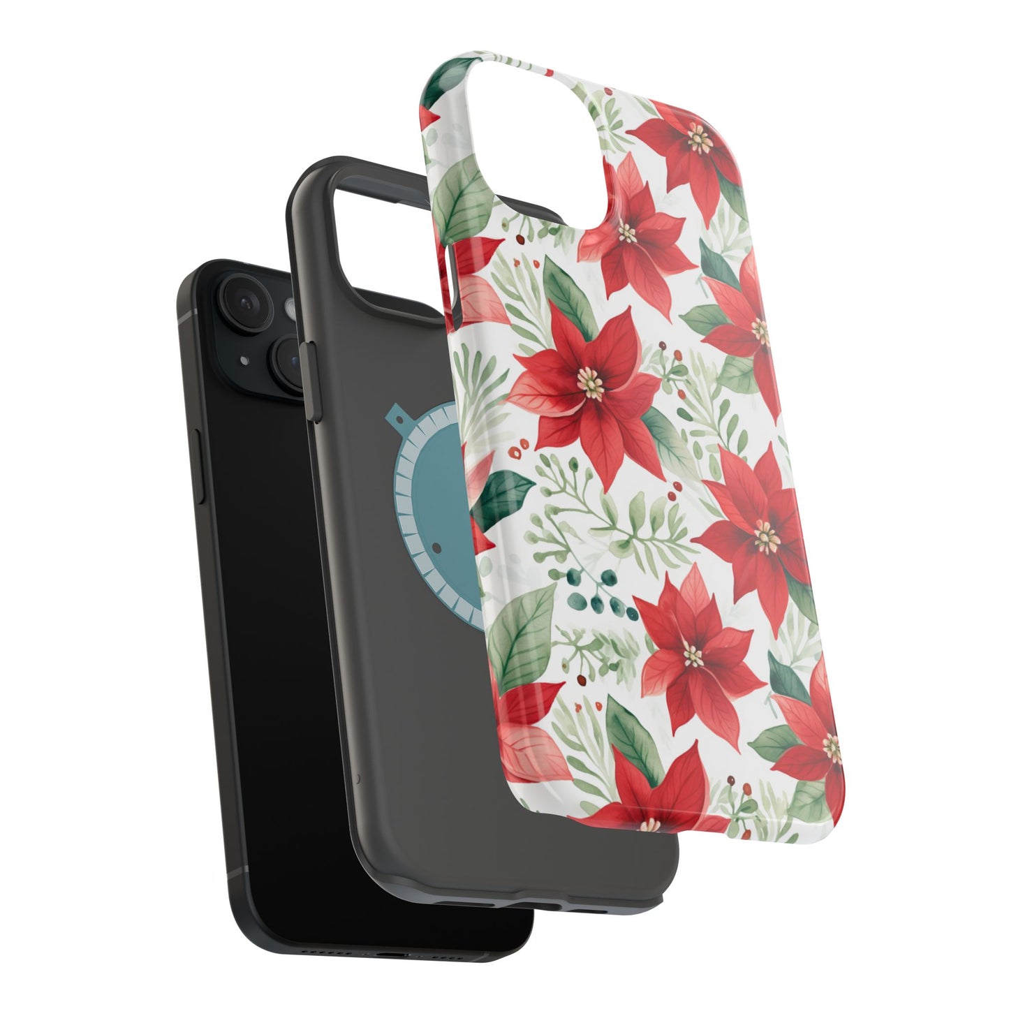 Festive Poinsettia Holiday Pattern – MagSafe iPhone Series Case