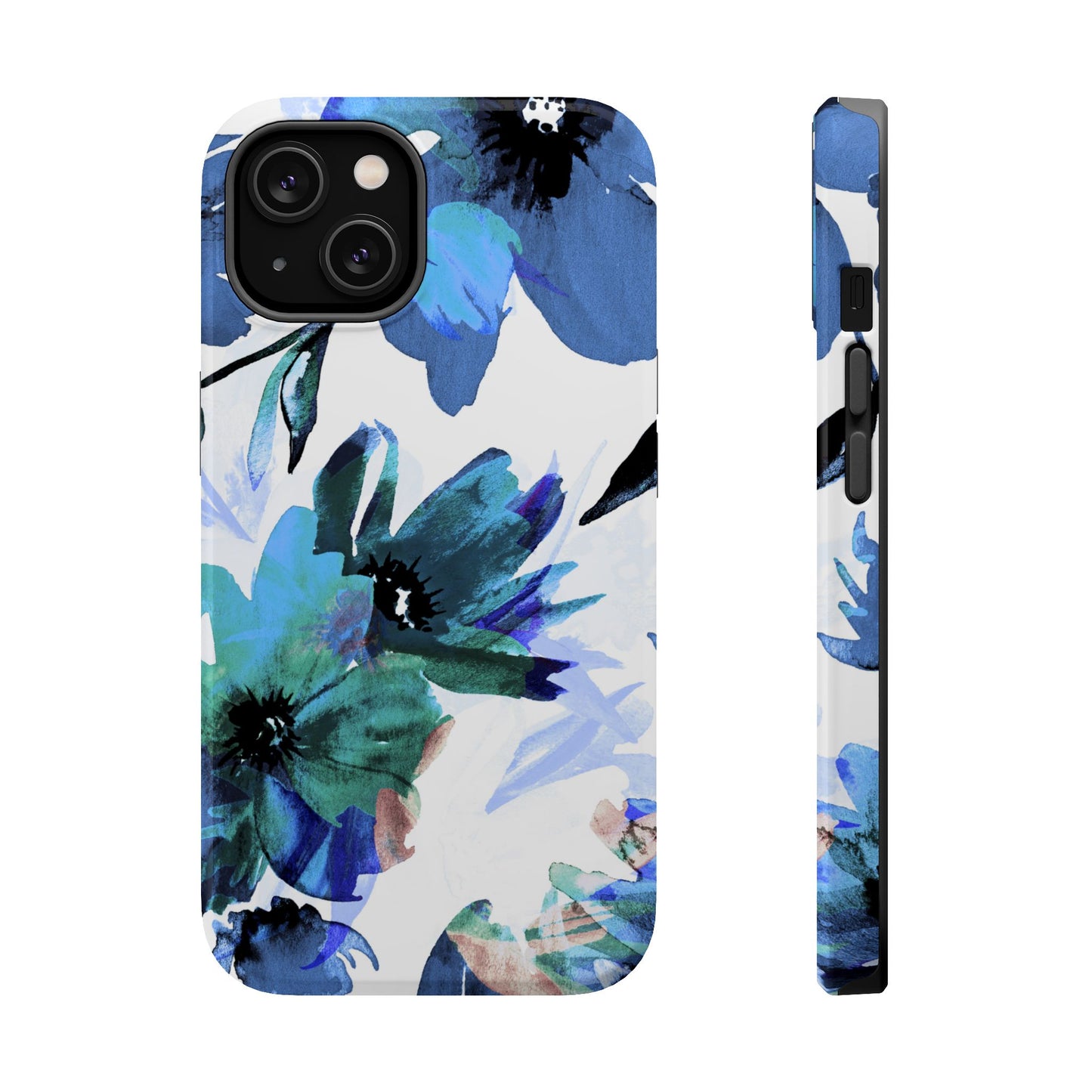 MagSafe iPhone Case – Serene Blue Blossom