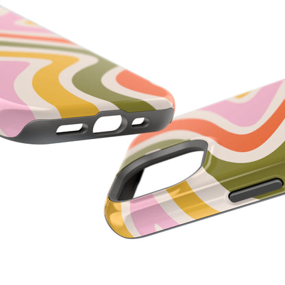 Retro Groove MagSafe iPhone Case – 70s-Inspired Design with Dual-Layer Protection