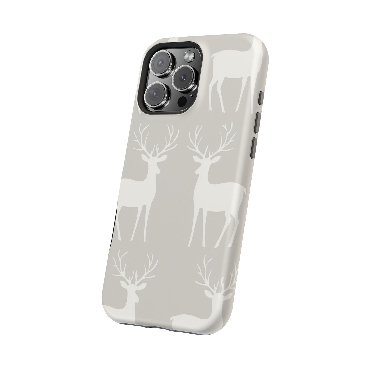 Elegant White Reindeer Pattern – MagSafe iPhone Series Case