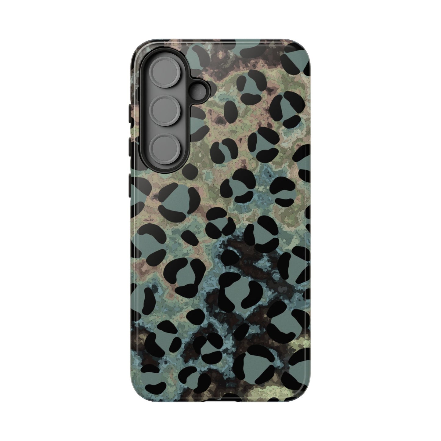 Moody Watercolor Leopard Print Tough Samsung Galaxy Case – Earthy Abstract Pattern with Dual-Layer Protection
