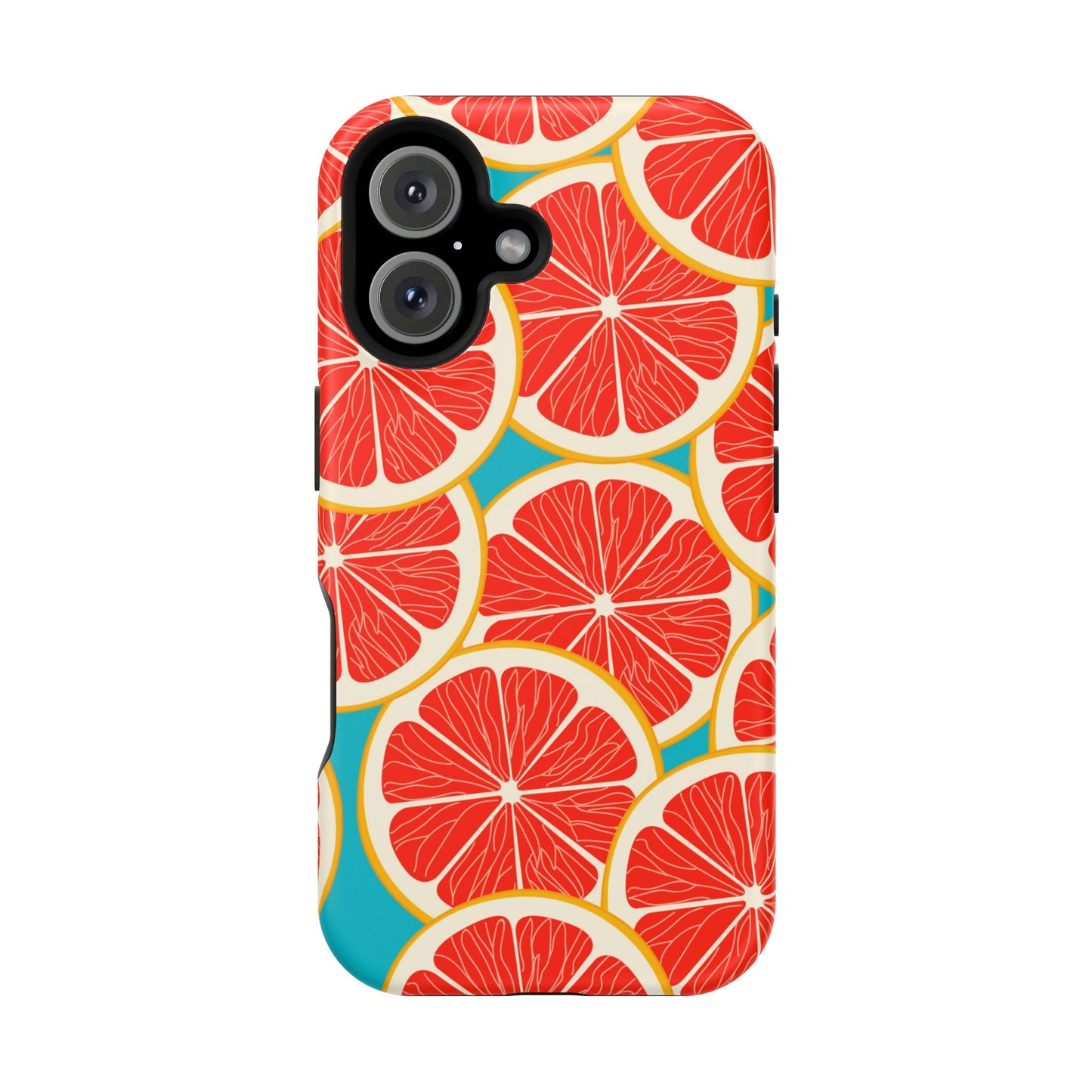 Ruby Grapefruit Pop Tough MagSafe iPhone Case – Vibrant Citrus Design, Shock-Resistant Protection