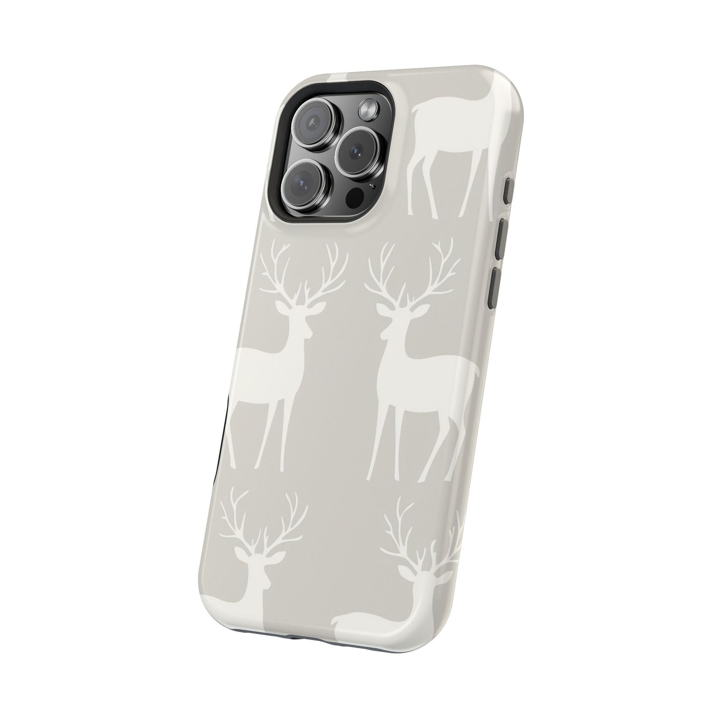 Elegant White Reindeer Pattern – MagSafe iPhone Series Case