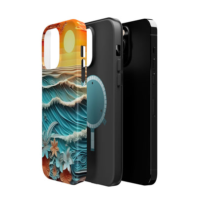 Tropical Sunset Paper Art Ocean – iPhone Series Case