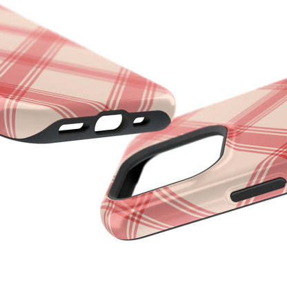 Soft Peachy Red Plaid MagSafe Case