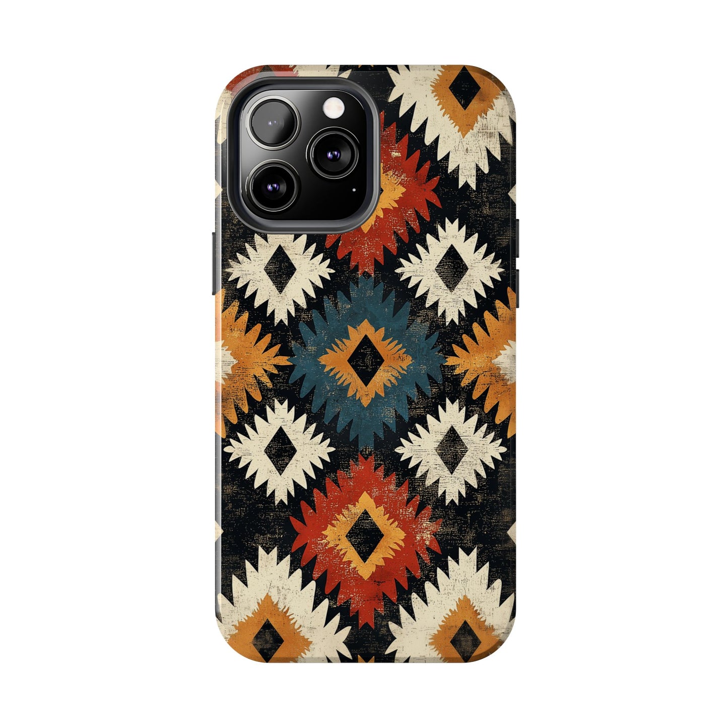 Rustic Tribal Sunburst Tough iPhone Case – Vibrant Geometric Design, Dual - Layer Protection - BOGO Cases