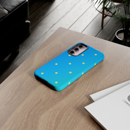 Blue Ocean Gradient Polka Dots Samsung Galaxy Case – Shockproof, Smooth Matte Finish, Dual-Layer Design