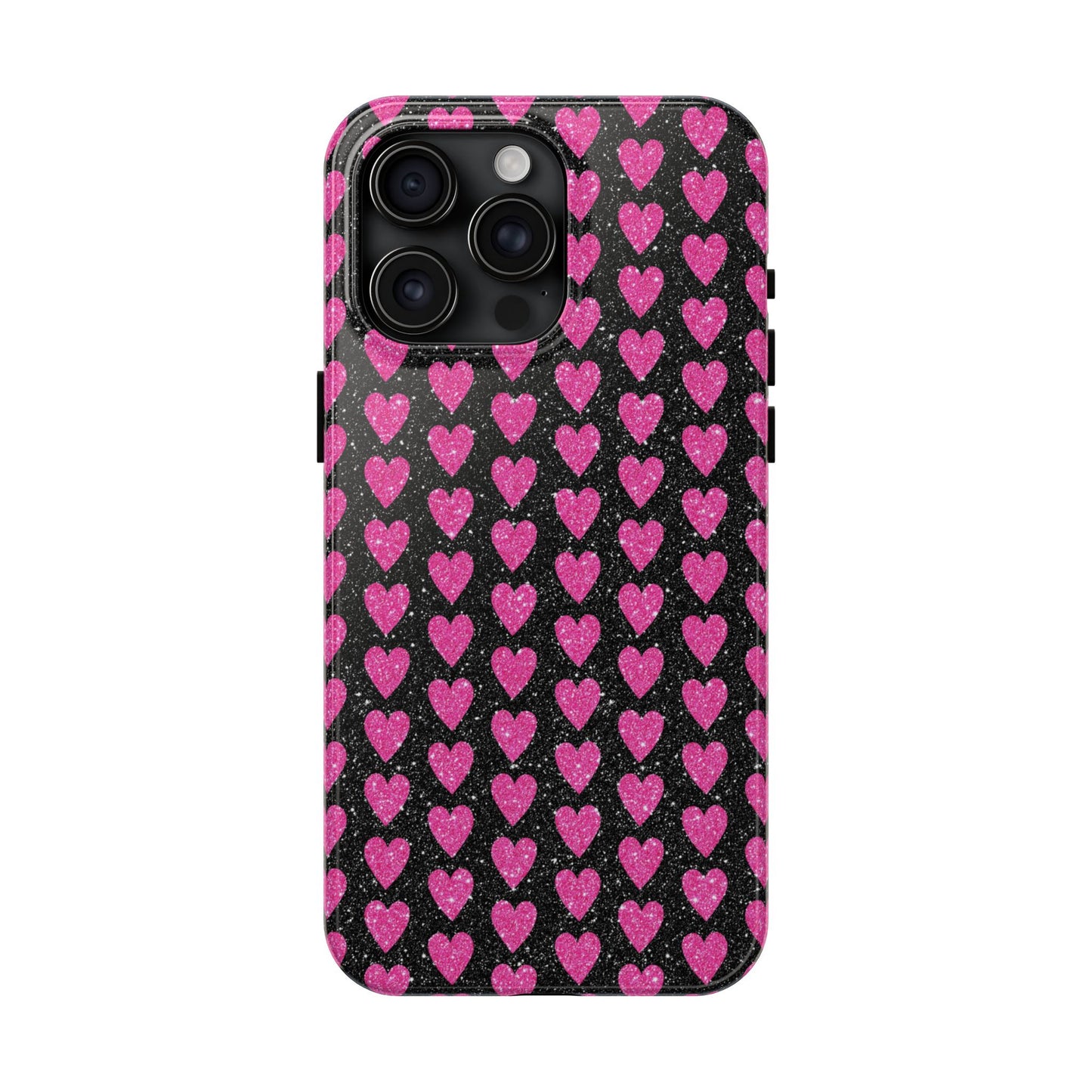 Glitter Pink Hearts iPhone Case