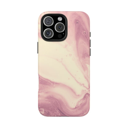 Blush Marble Glow – iPhone Case with Rose Gold & Pink Swirl Pattern