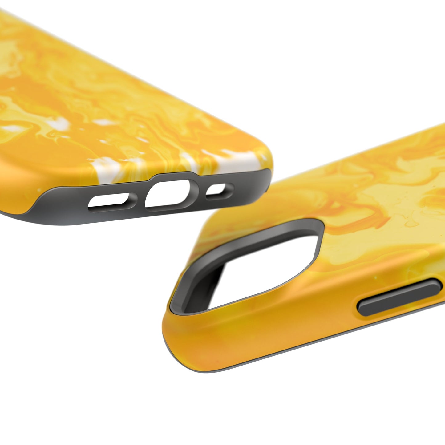 Luxe Yellow Marble MagSafe iPhone Case – Bold Golden Elegance with Magnetic Precision